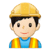 👷🏻 construction worker: light skin tone display on Samsung